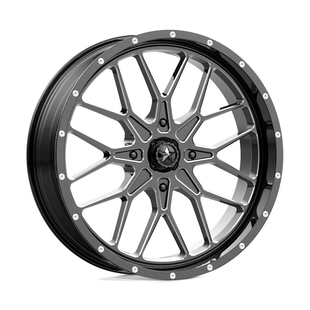 MSA PORTAL WHEEL-Wheels-MSA-GLOSS BLACK MILLED-14&quot; diameter - 14X7 10mm offset - 4X110 bolt pattern-Black Market UTV