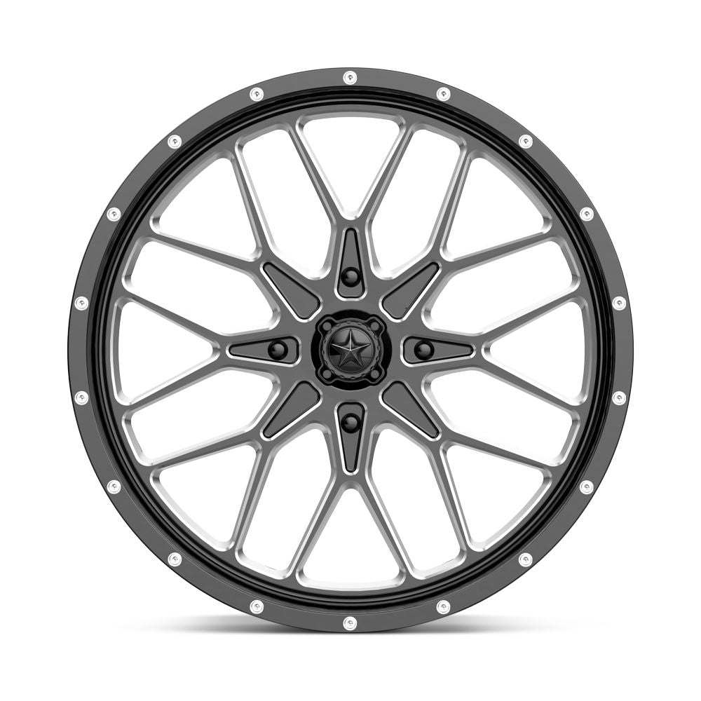 MSA PORTAL WHEEL-Wheels-MSA-GLOSS BLACK MILLED-14&quot; diameter - 14X7 10mm offset - 4X110 bolt pattern-Black Market UTV