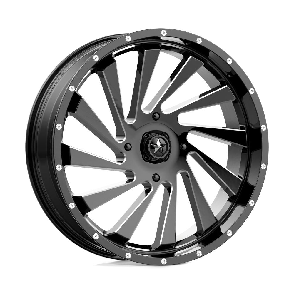 MSA BLADE WHEEL-Wheels-MSA-GLOSS BLACK MILLED-18&quot; diameter - 18X7 00mm offset - 4X110 bolt pattern-Black Market UTV