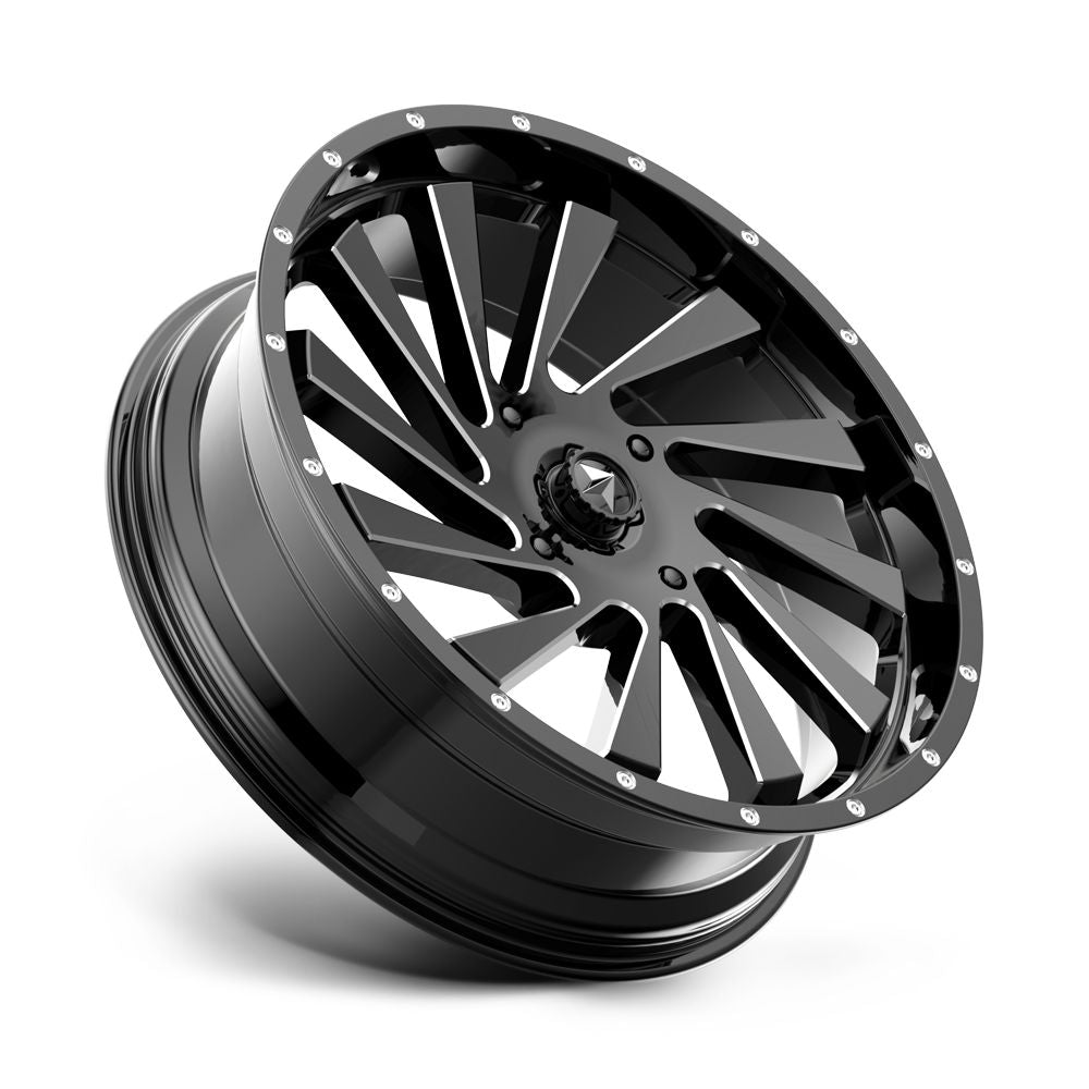 MSA BLADE WHEEL-Wheels-MSA-GLOSS BLACK MILLED-18&quot; diameter - 18X7 00mm offset - 4X110 bolt pattern-Black Market UTV