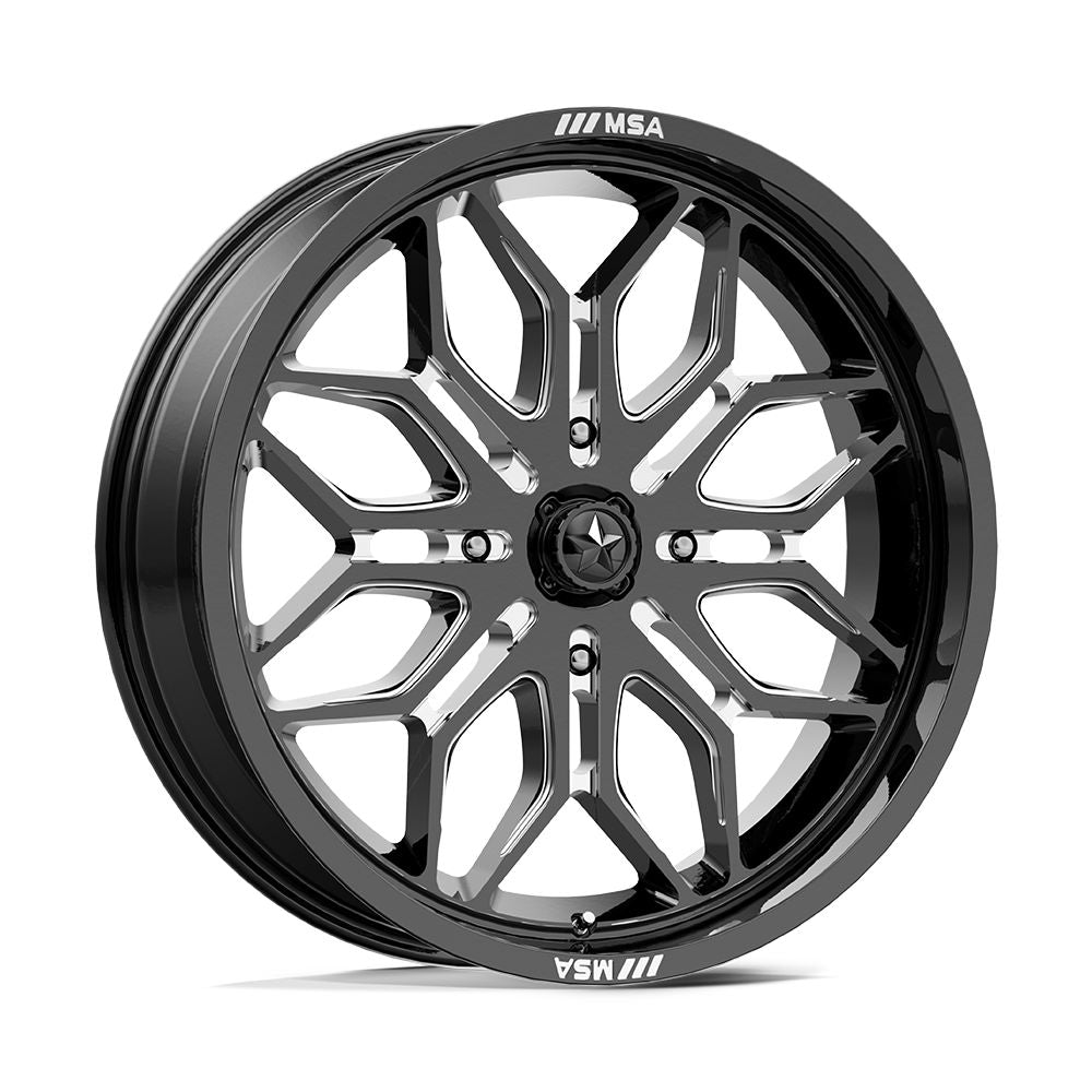 MSA SNIPER WHEEL-Wheels-MSA-GLOSS BLACK MILLED-18&quot; diameter - 18X7 10mm offset - 4X110 bolt pattern-Black Market UTV
