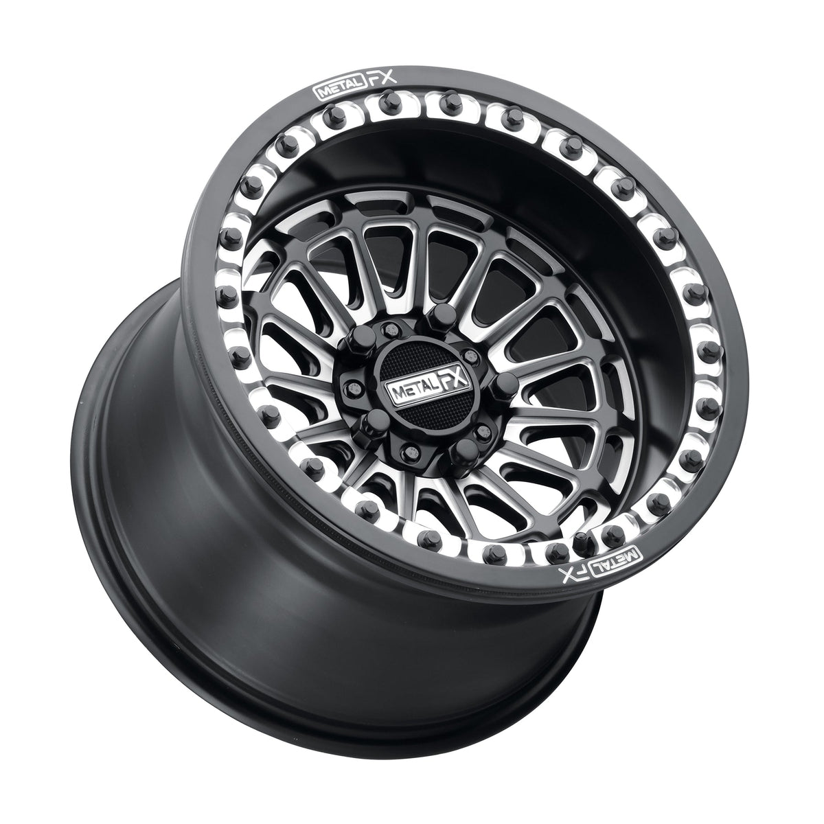 DELTA R BEADLOCK | SATIN BLACK CONTRAST CUT-Wheels-Metal FX Offroad-15x7 | 38mm/5+2 | 5x114.3 | 78322 (Polaris 5-Lug Only)-Black Market UTV