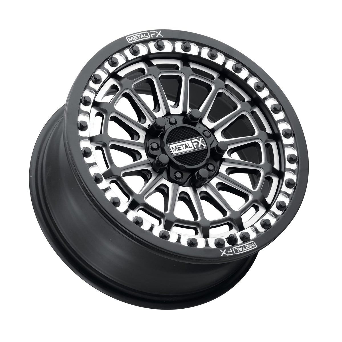 DELTA R BEADLOCK | SATIN BLACK CONTRAST CUT-Wheels-Metal FX Offroad-15x7 | 38mm/5+2 | 5x114.3 | 78322 (Polaris 5-Lug Only)-Black Market UTV