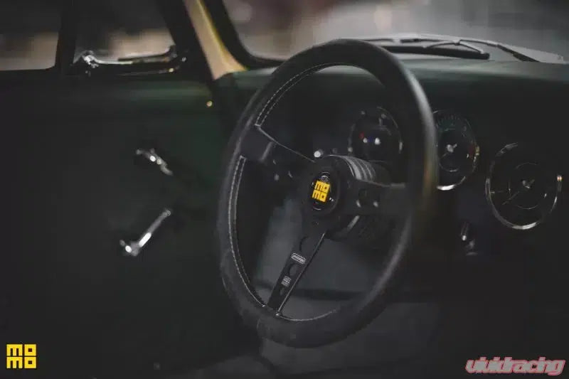 Momo Prototipo Heritage Blk Lea, White Stitching, Blk Spoke-Steering Wheel-MOMO-Black Market UTV