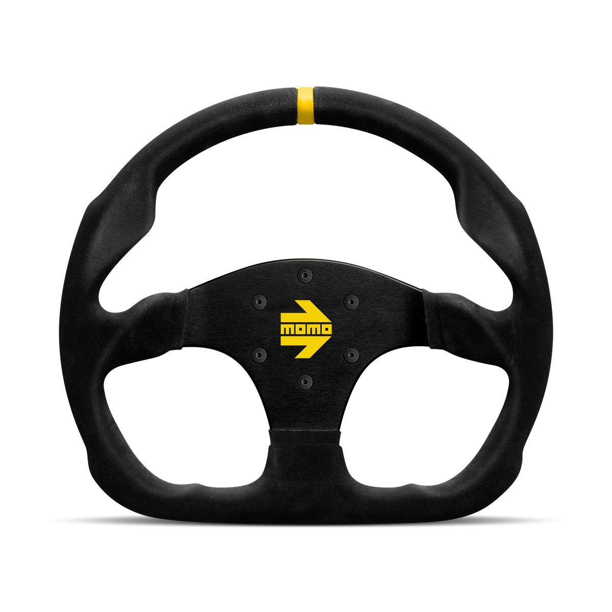 MOMO MOD.30 Black Suede No Buttons Steering Wheel-Steering Wheel-MOMO-320mm-Black Suede-Brushed Black Anodized-Black Market UTV
