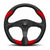 MOMO Quark Steering Wheel-Steering Wheel-MOMO-350mm - Black Polyurethane-Brushed Black Anodized-Red Airleather-Black Market UTV