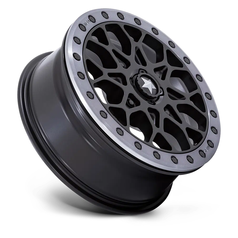 MSA PORTAL BEADLOCK WHEEL-Wheels-MSA-GLOSS BLACK MACHINED W GB RING-15&quot; diameter - 15X6 38mm offset - 4X110 bolt pattern-Black Market UTV