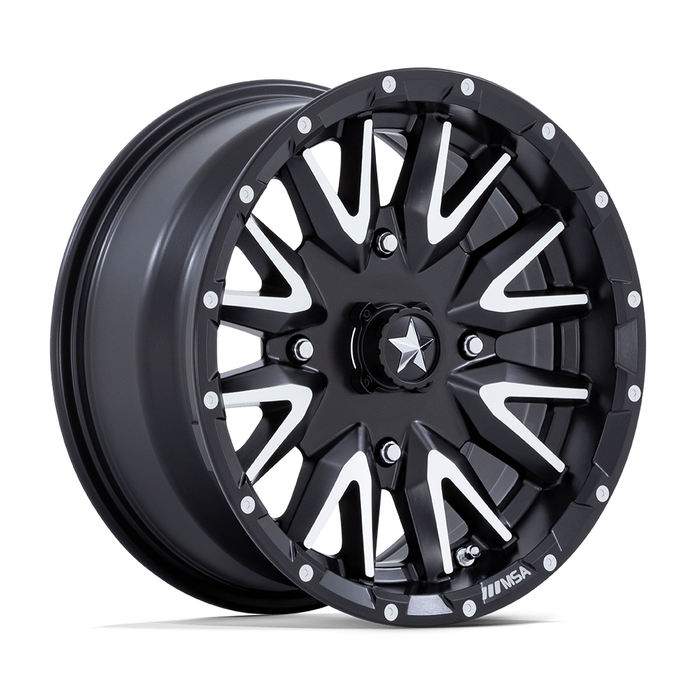 MSA CREED WHEEL-Wheels-MSA-MATTE BLACK MACHINED-14&quot; diameter - 14X7 -47mm offset - 4X110 bolt pattern-Black Market UTV
