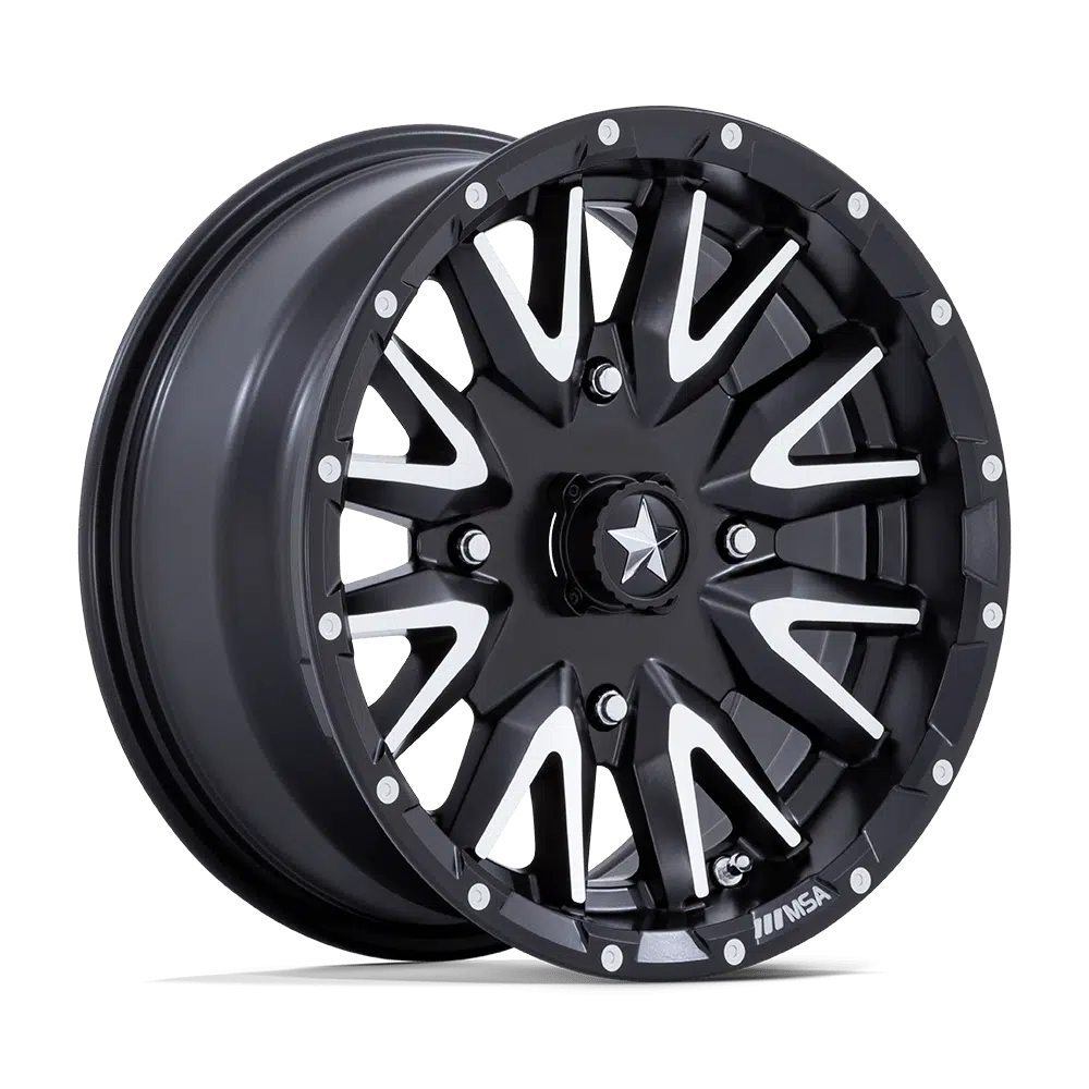 MSA CREED WHEEL-Wheels-MSA-MATTE BLACK MACHINED-14&quot; diameter - 14X7 -47mm offset - 4X110 bolt pattern-Black Market UTV