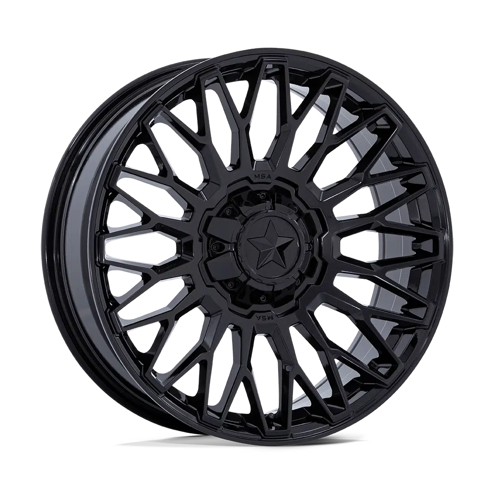 MSA CLUBBER WHEEL-Wheels-MSA-GLOSS BLACK-14&quot; diameter - 14X7 10mm offset - 4X137/4X156 bolt pattern-Black Market UTV