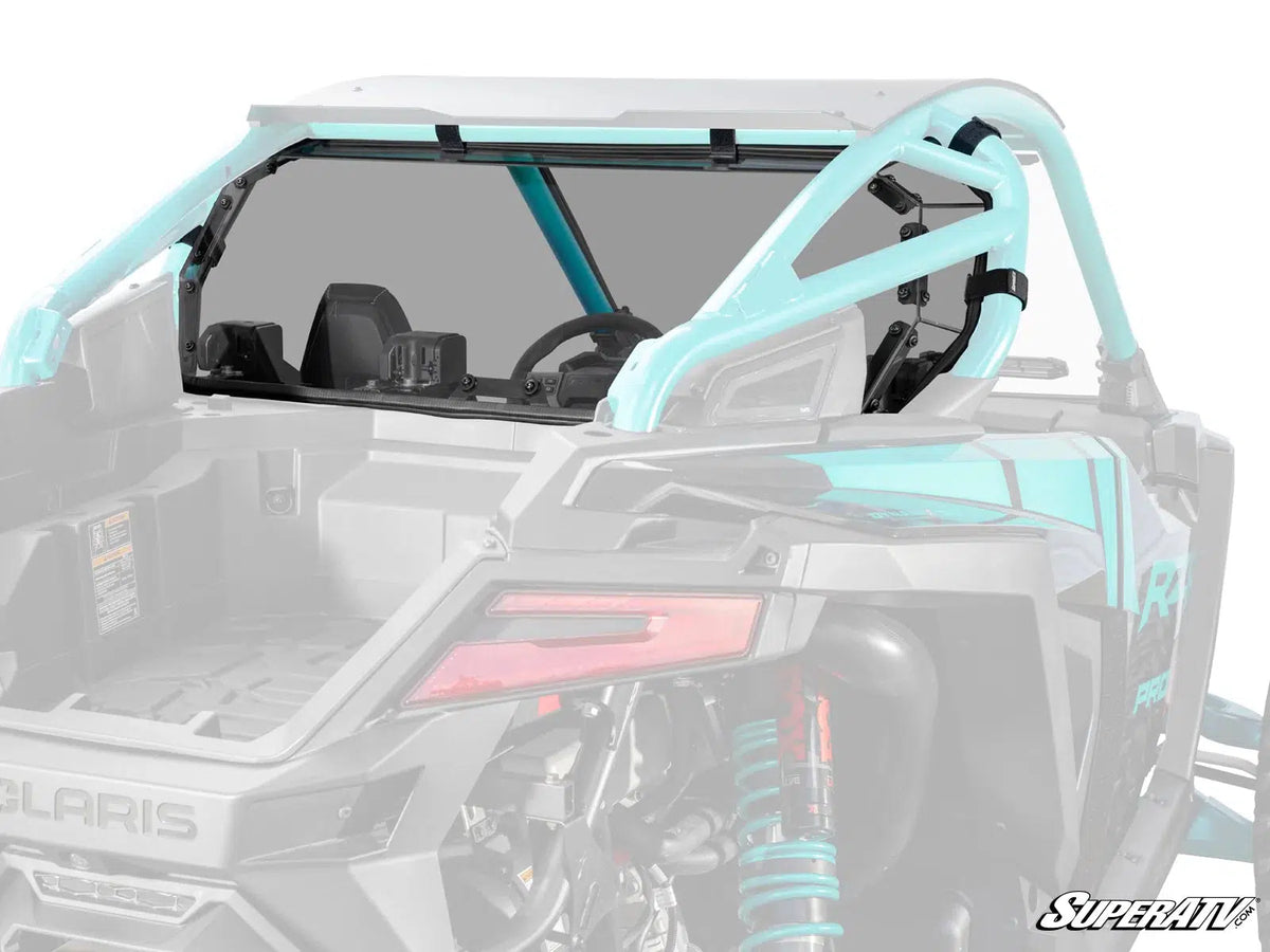 POLARIS RZR PRO R REAR WINDSHIELD-Windshield-Super ATV-2025+-Without Rockford Fosgate Audio-Standard Polycarbonate - Light Tint-Black Market UTV