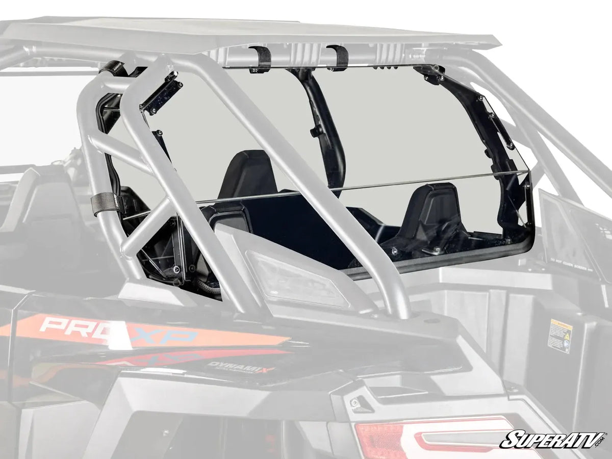 Polaris RZR Turbo R Rear Windshield-Windshield-Super ATV-4 Seat-Standard Polycarbonate - Light Tint-Black Market UTV