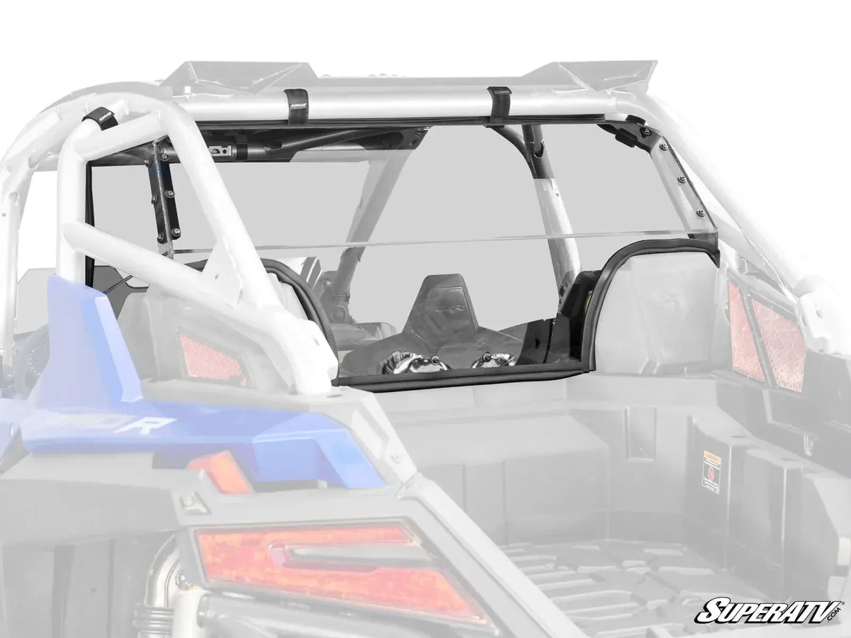 POLARIS RZR PRO R REAR WINDSHIELD-Windshield-Super ATV-2022-2024-4 Seat with Rockford Fosgate Audio-Standard Polycarbonate - Light Tint-Black Market UTV