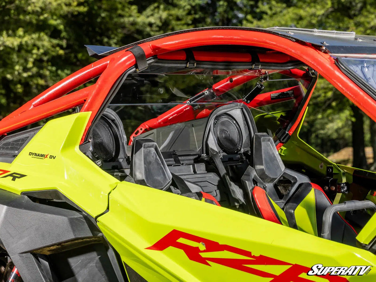 POLARIS RZR PRO R REAR WINDSHIELD-Windshield-Super ATV-2022-2024-2 Seat with Rockford Fosgate Audio-Standard Polycarbonate - Light Tint-Black Market UTV