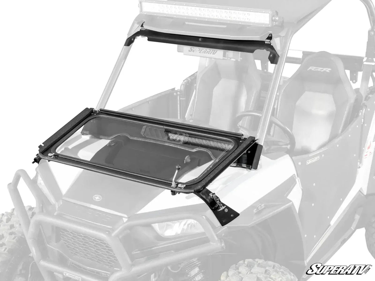 POLARIS RZR XP TURBO FLIP DOWN GLASS WINDSHIELD-Windshield-Super ATV-2019-2021-Driver's Side Wiper-Black Market UTV