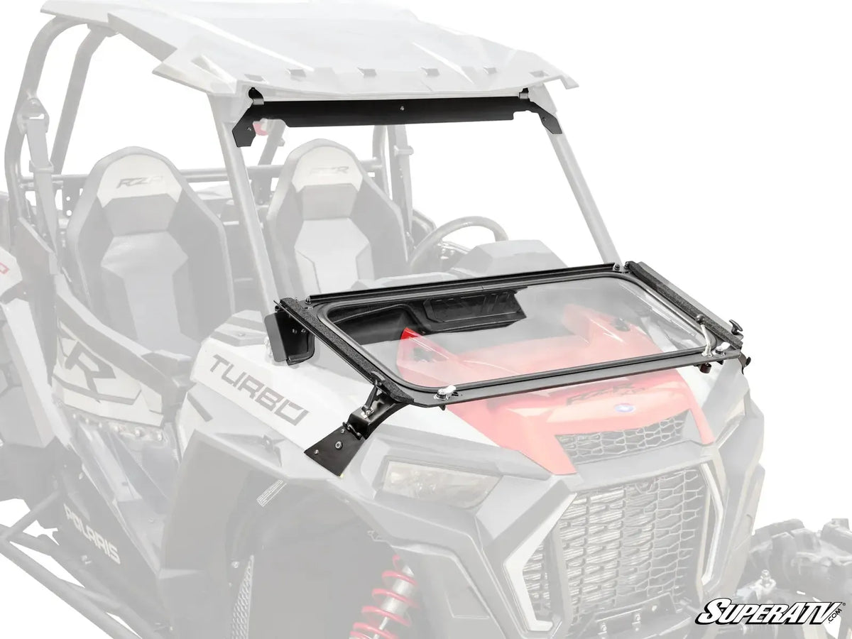 POLARIS RZR XP TURBO FLIP DOWN GLASS WINDSHIELD-Windshield-Super ATV-2016-2018-Driver's Side Wiper-Black Market UTV