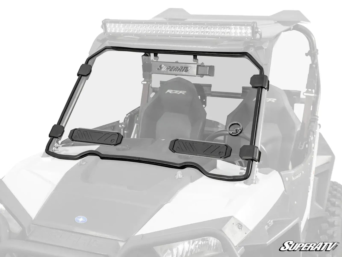 Polaris RZR XP 1000 Vented Full Windshield-Windshield-Super ATV-2014-2018-Scratch Resistant Polycarbonate - Clear-Black Market UTV