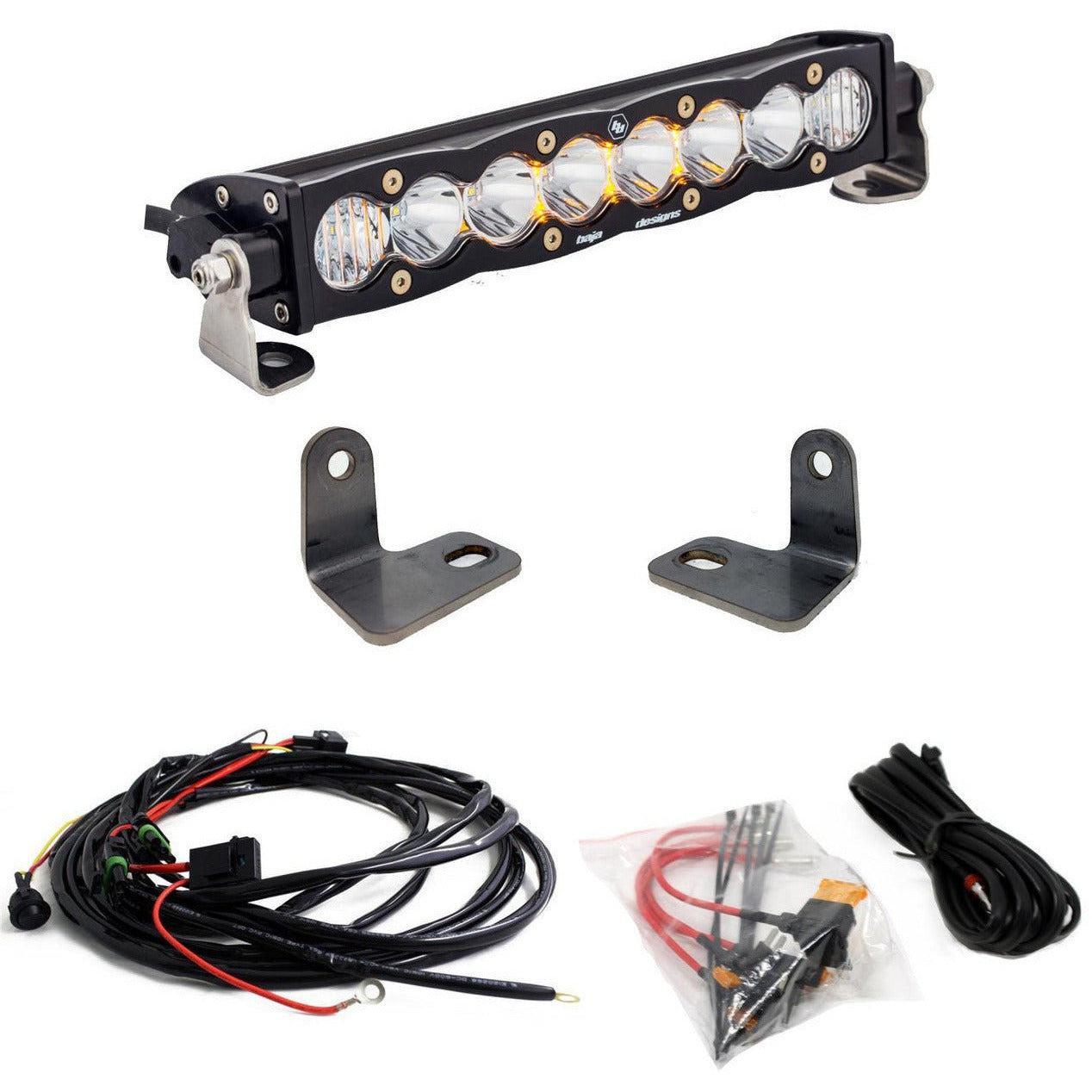POLARIS RZR XP TURBO (2016-2018) S8 HOOD MOUNT LIGHT BAR KIT-Light Bars-Baja Designs-Black Market UTV