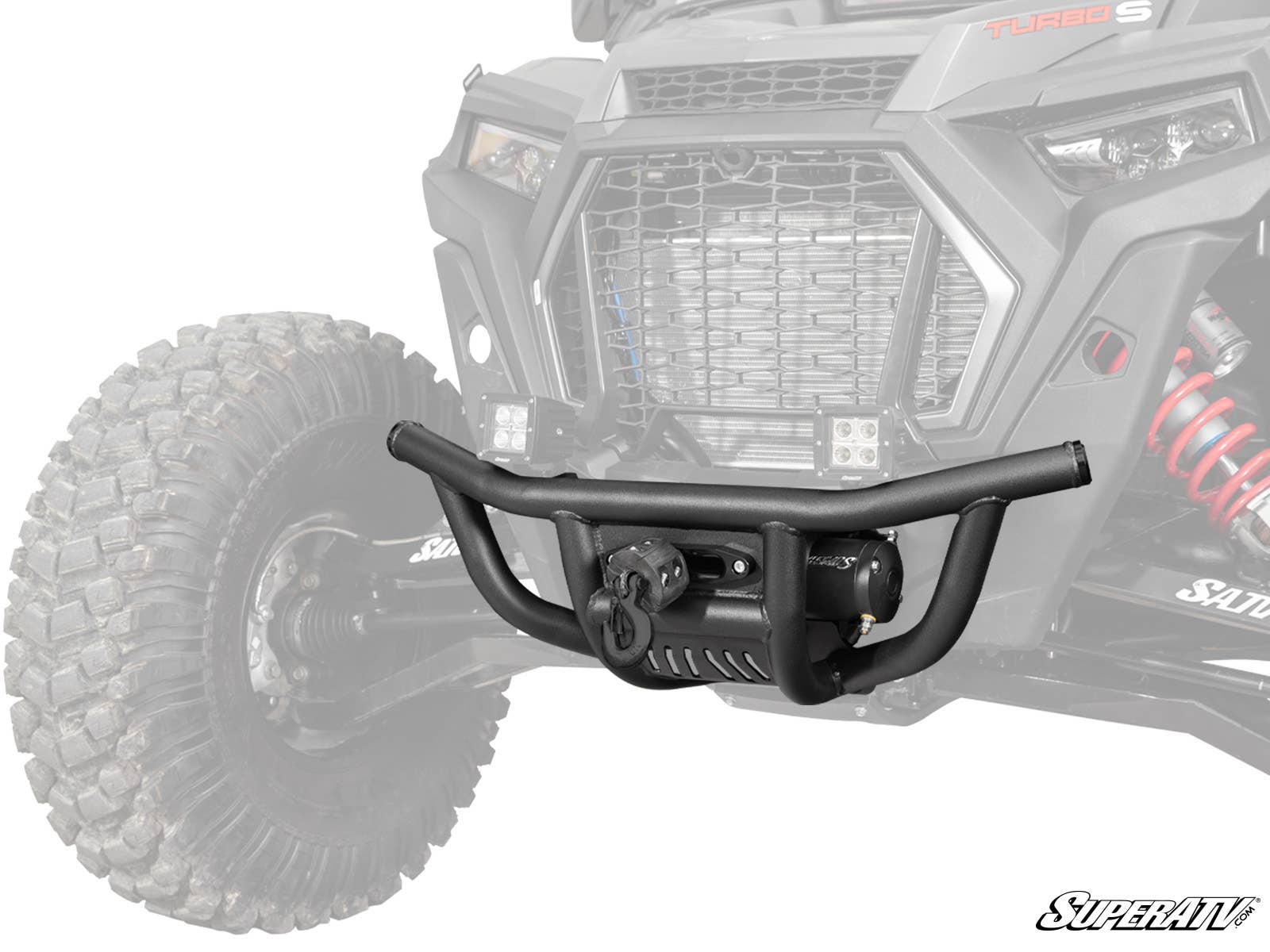 POLARIS RZR XP TURBO S WINCH-READY FRONT BUMPER-Bumper-Super ATV-2500 lb.-Black Market UTV