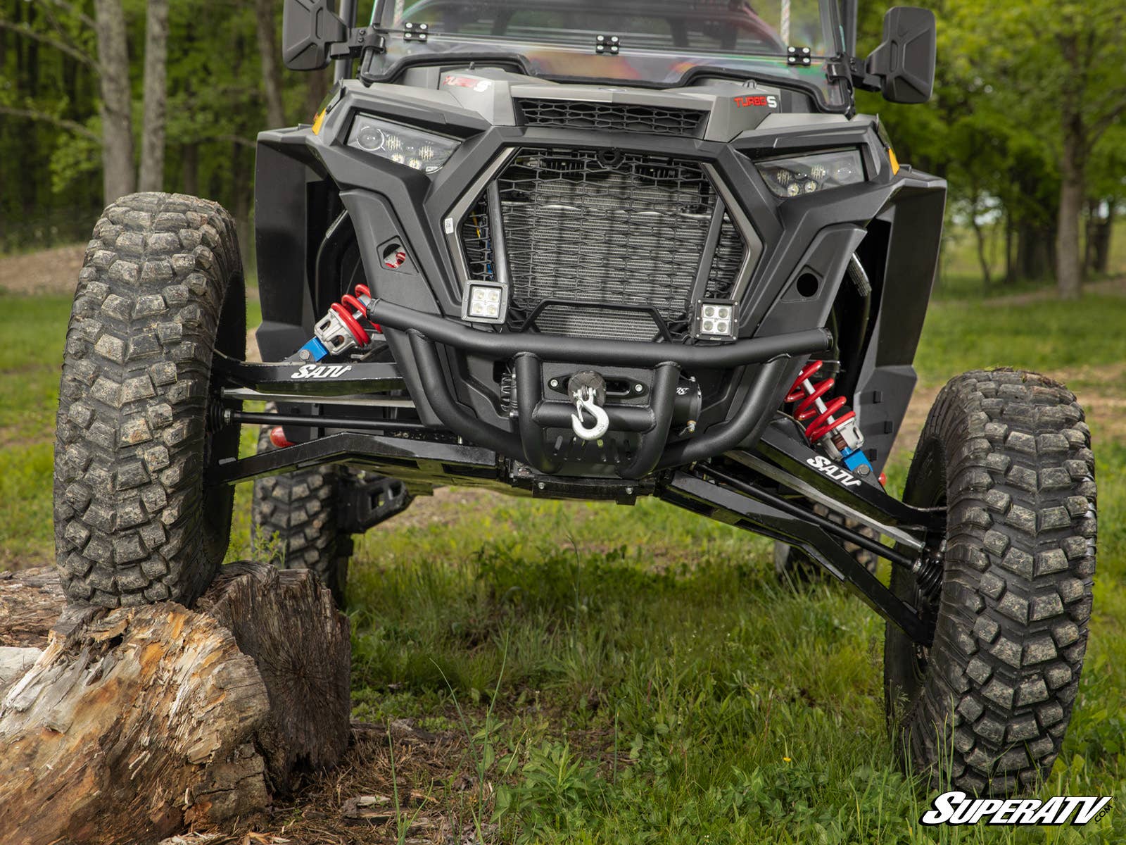 POLARIS RZR XP TURBO S WINCH-READY FRONT BUMPER-Bumper-Super ATV-2500 lb.-Black Market UTV