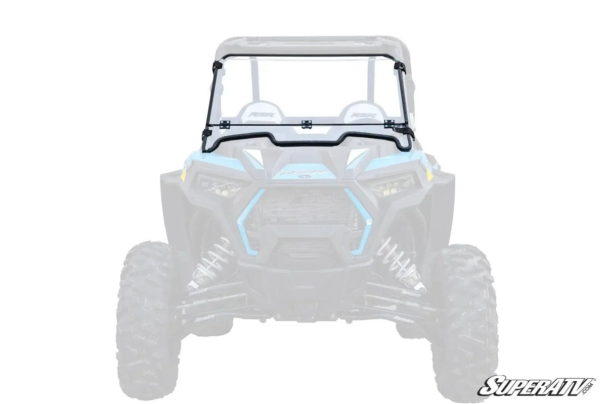 POLARIS RZR XP 1000 SCRATCH RESISTANT FLIP DOWN WINDSHIELD-Windshield-Super ATV-2019-2023-Scratch Resistant Polycarbonate - Clear-Black Market UTV