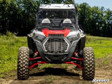 Polaris RZR XP 1000 Vented Full Windshield-Windshield-Super ATV-2014-2018-Scratch Resistant Polycarbonate - Clear-Black Market UTV
