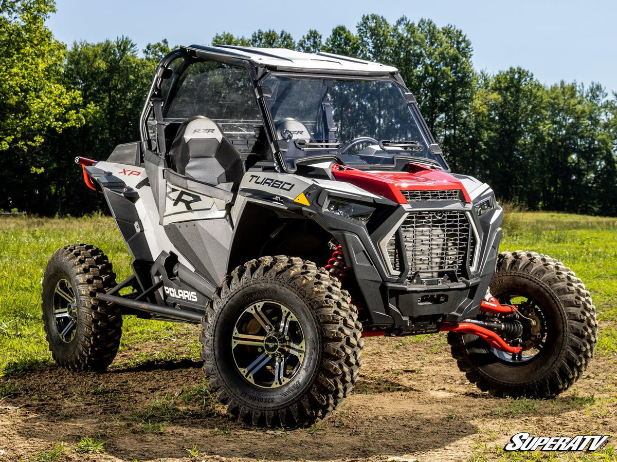 Polaris RZR XP 1000 Vented Full Windshield-Windshield-Super ATV-2014-2018-Scratch Resistant Polycarbonate - Clear-Black Market UTV