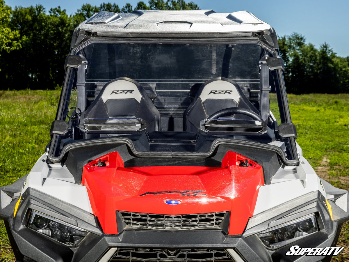 Polaris RZR XP 1000 Vented Full Windshield-Windshield-Super ATV-2014-2018-Scratch Resistant Polycarbonate - Clear-Black Market UTV