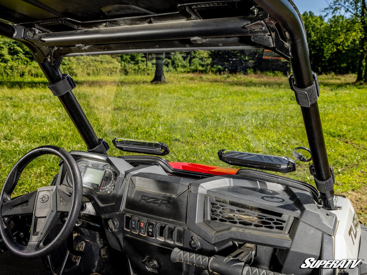 Polaris RZR XP 1000 Vented Full Windshield-Windshield-Super ATV-2014-2018-Scratch Resistant Polycarbonate - Clear-Black Market UTV