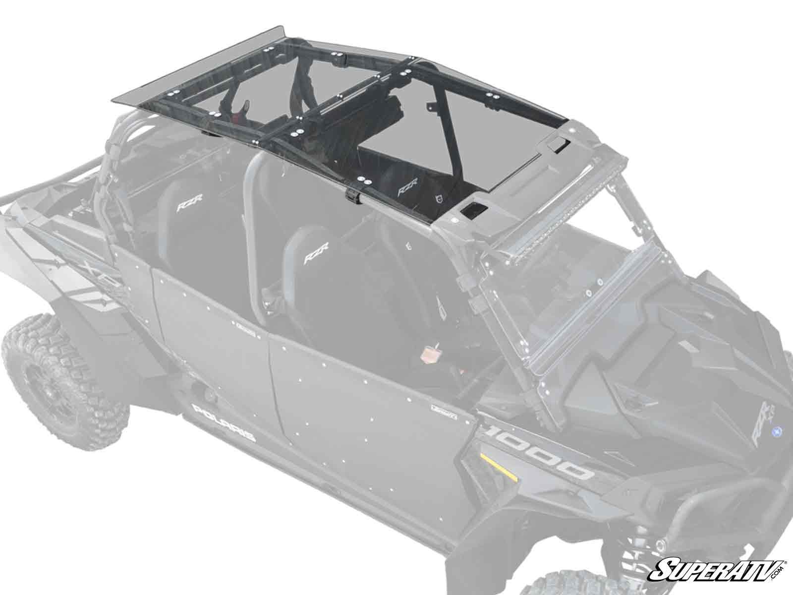 Polaris RZR 4 XP 1000 Tinted Roof-Tinted Roof-Super ATV-2014-2023-Standard Polycarbonate - Dark Tint-Black Market UTV
