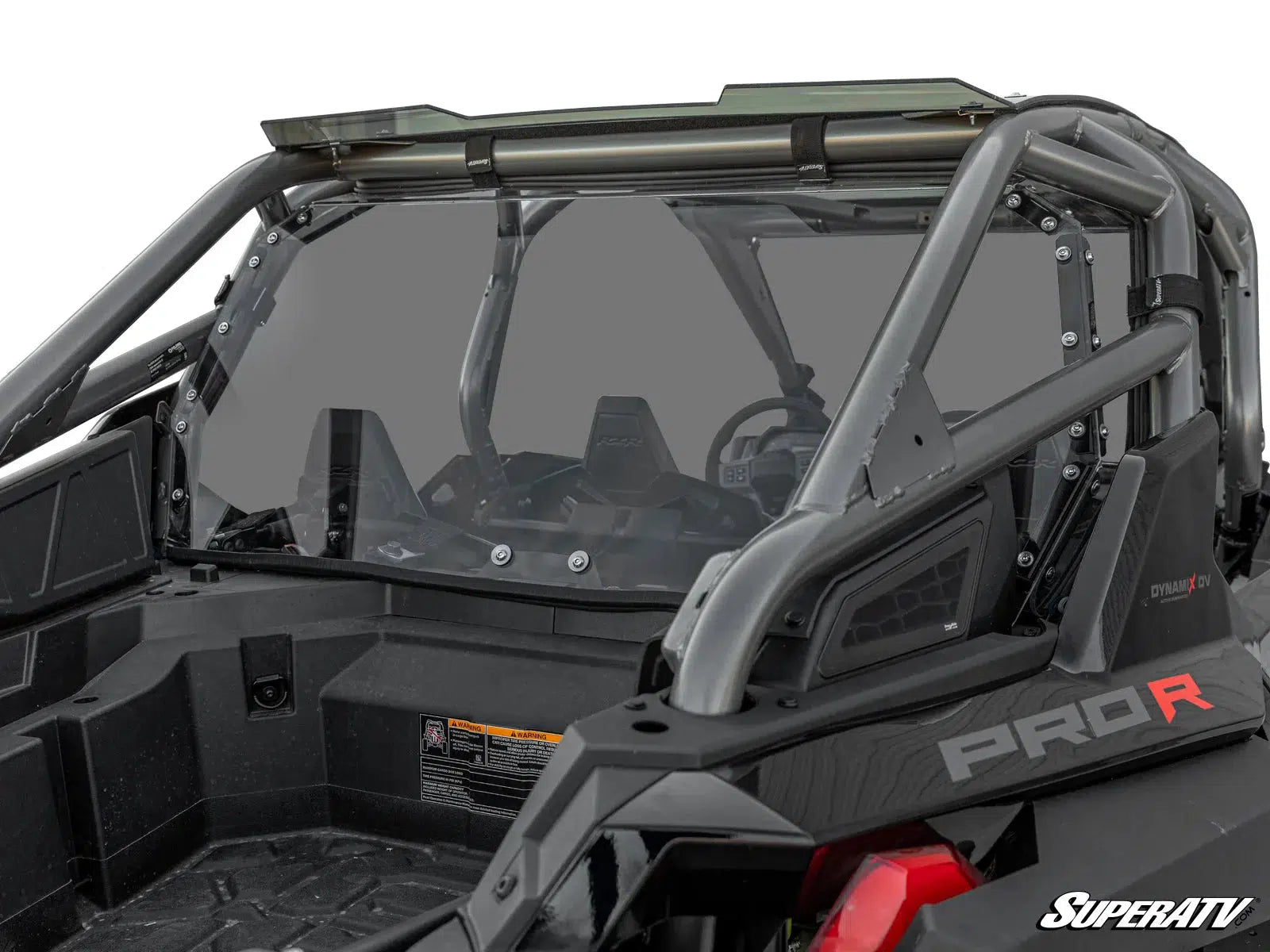 POLARIS RZR PRO R REAR WINDSHIELD-Windshield-Super ATV-4 Seat-Standard Polycarbonate - Clear-Black Market UTV