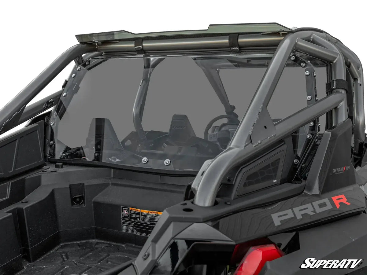POLARIS RZR PRO R REAR WINDSHIELD-Windshield-Super ATV-2022+-4 Seat-Standard Polycarbonate - Dark Tint-Black Market UTV