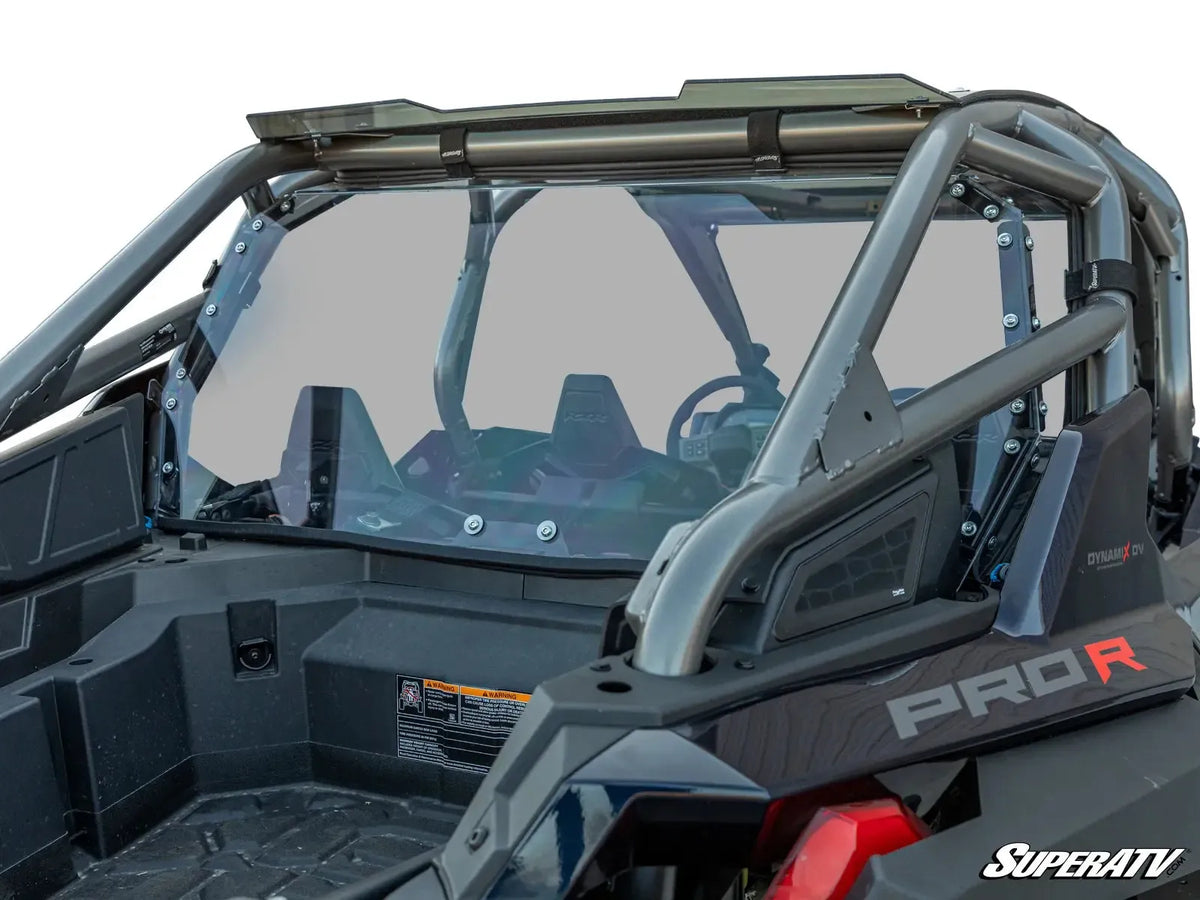 POLARIS RZR PRO R REAR WINDSHIELD-Windshield-Super ATV-2022+-4 Seat-Standard Polycarbonate - Light Tint-Black Market UTV