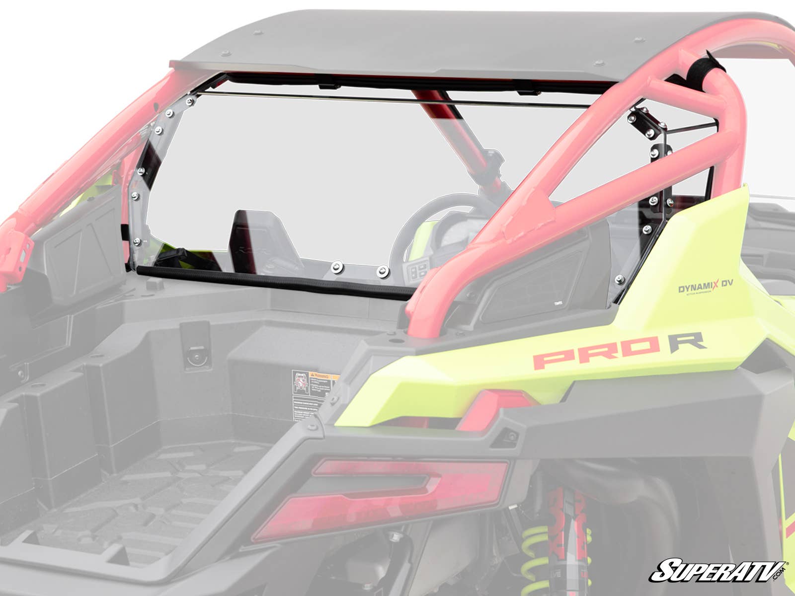 POLARIS RZR PRO R REAR WINDSHIELD-Windshield-Super ATV-2 Seat-Standard Polycarbonate - Clear-Black Market UTV