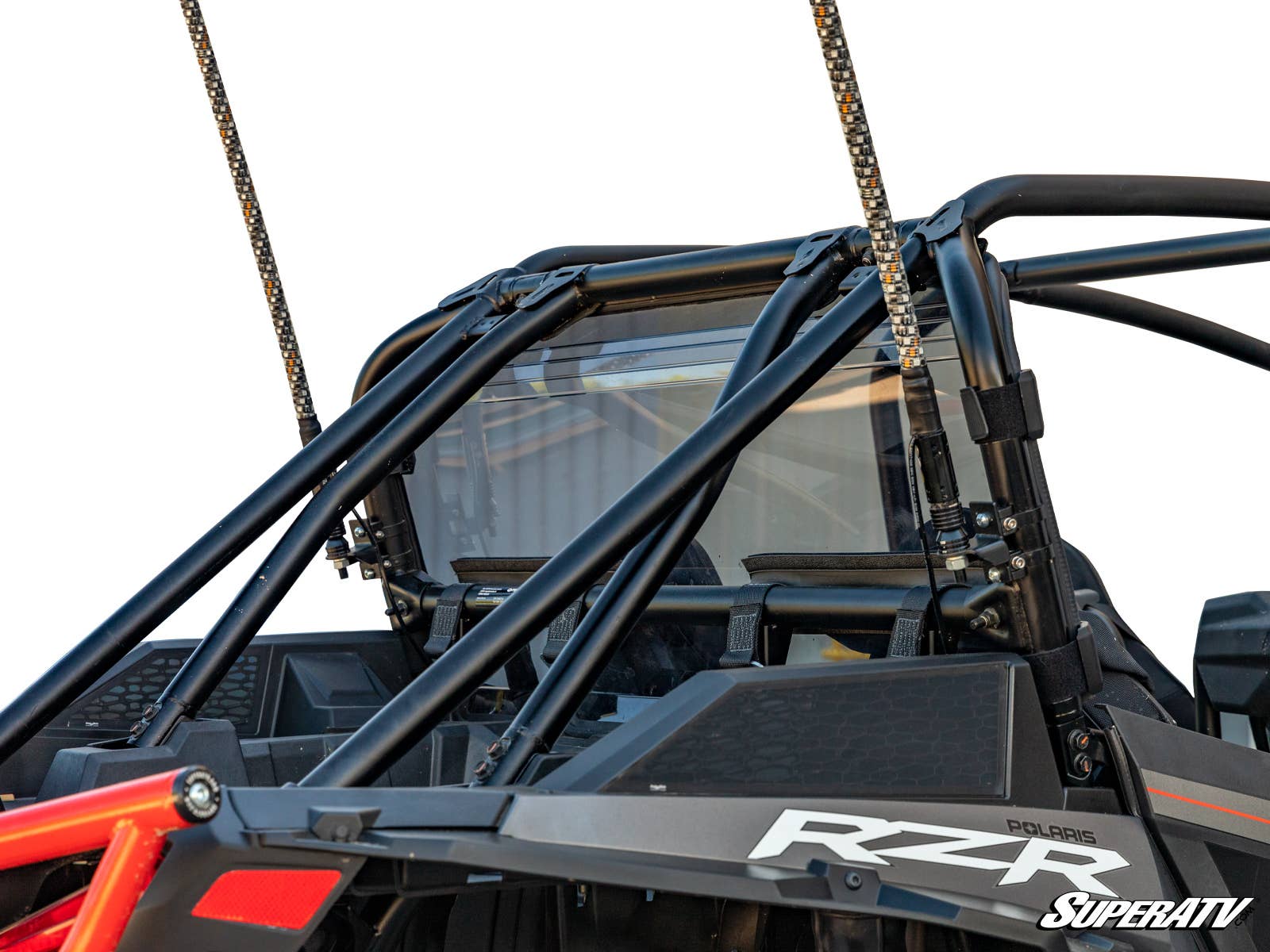 POLARIS RZR XP TURBO S REAR WINDSHIELD-Windshield-Super ATV-Standard Polycarbonate - Clear-Black Market UTV
