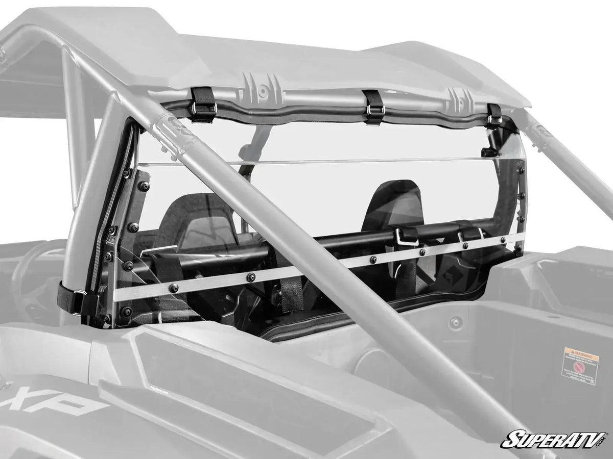 POLARIS RZR XP 1000 REAR WINDSHIELD-Windshield-Super ATV-2024+-Standard Polycarbonate - Clear-Black Market UTV