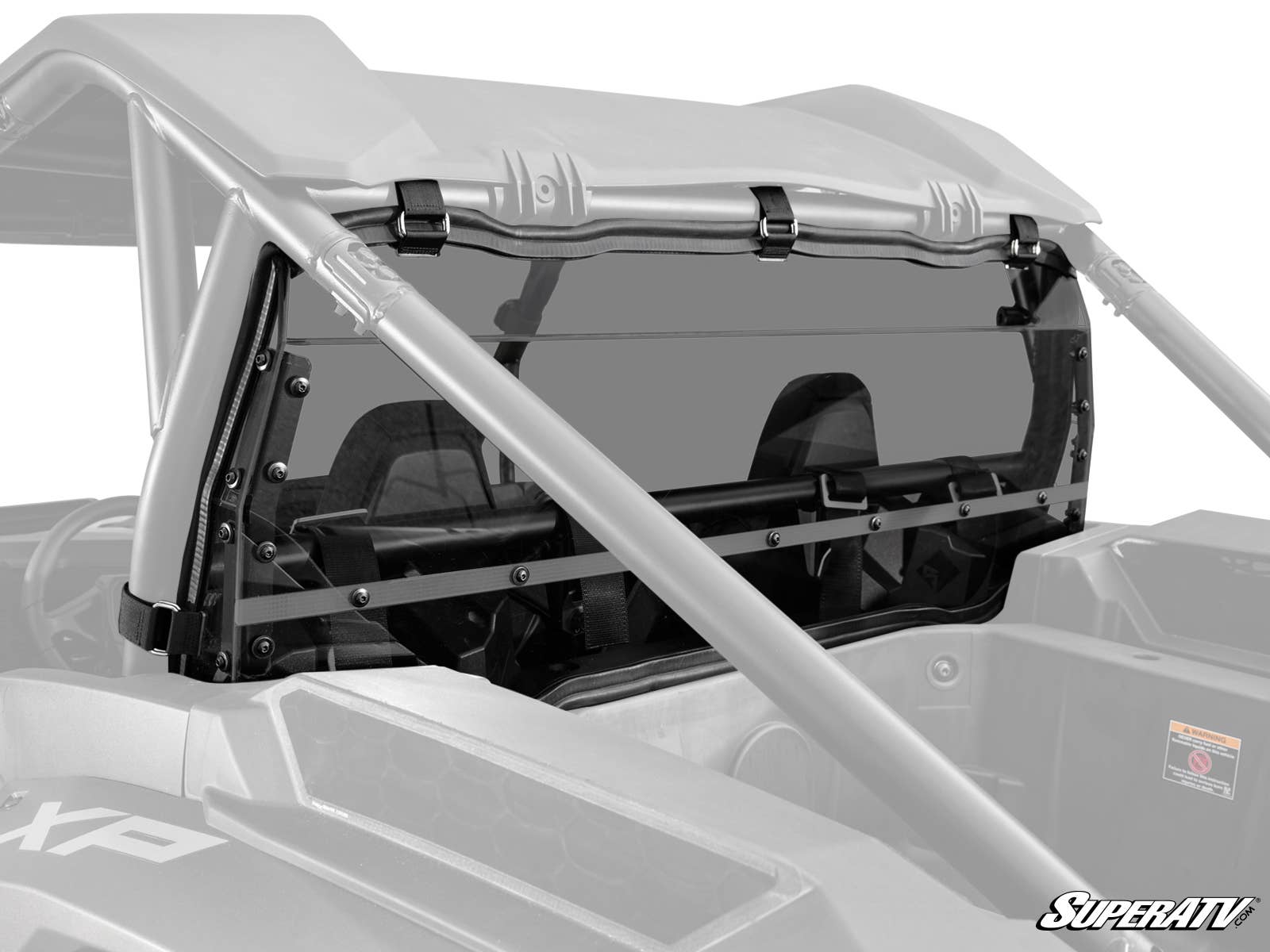 POLARIS RZR XP 1000 REAR WINDSHIELD-Windshield-Super ATV-2014-2023-Standard Polycarbonate - Clear-Black Market UTV