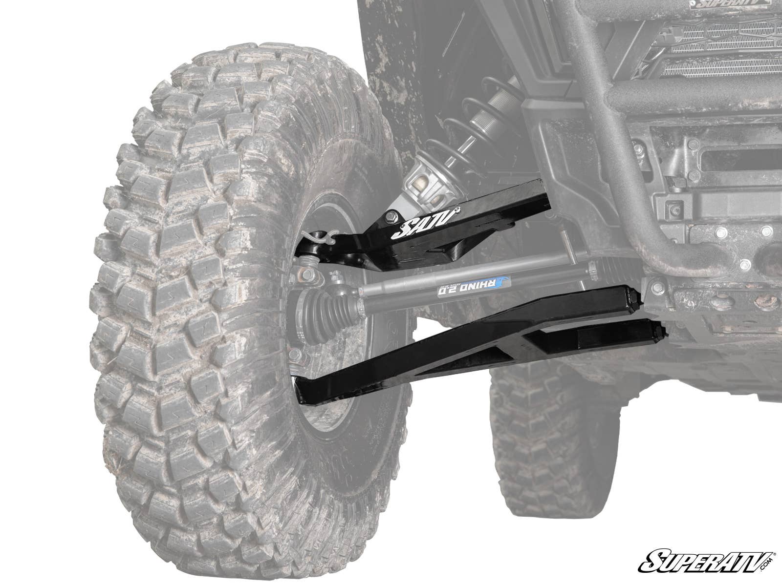 POLARIS RZR XP TURBO SIDEWINDER A-ARMS—1.5" FORWARD OFFSET-Suspension-Super ATV-Super Duty 300M-Black-Black Market UTV