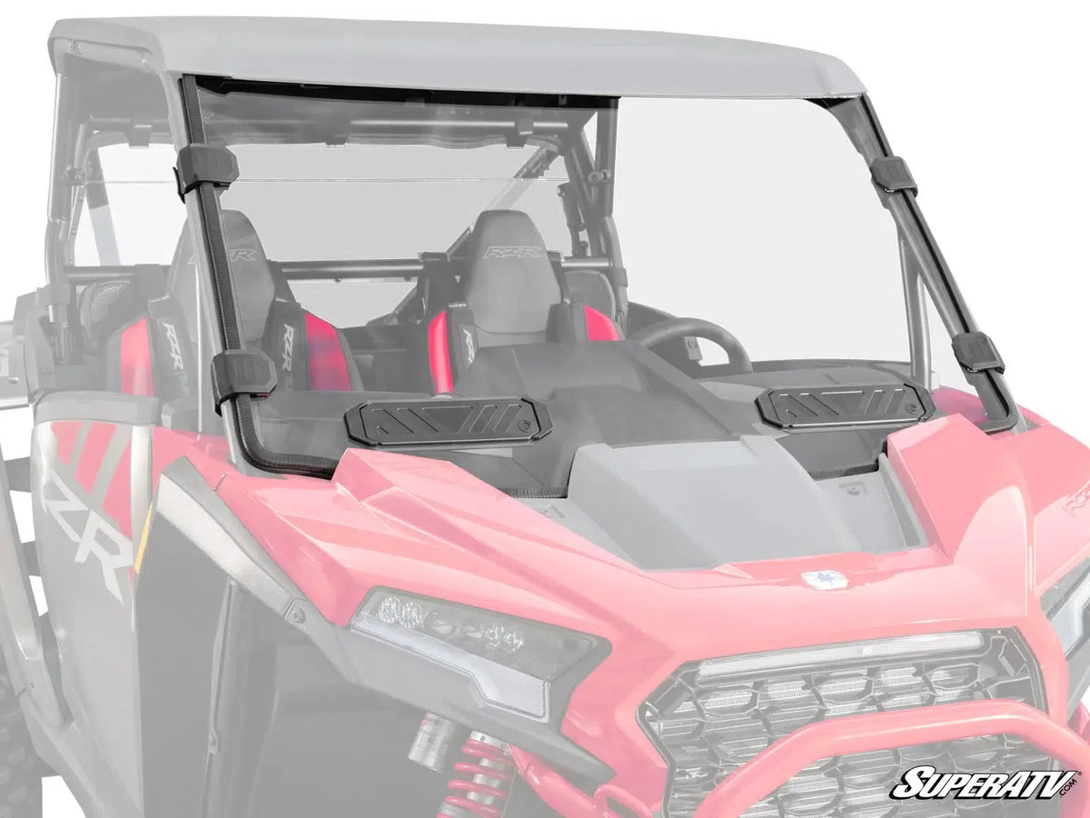 Polaris RZR XP 1000 Vented Full Windshield-Windshield-Super ATV-2024+-Standard Polycarbonate - Clear-Black Market UTV