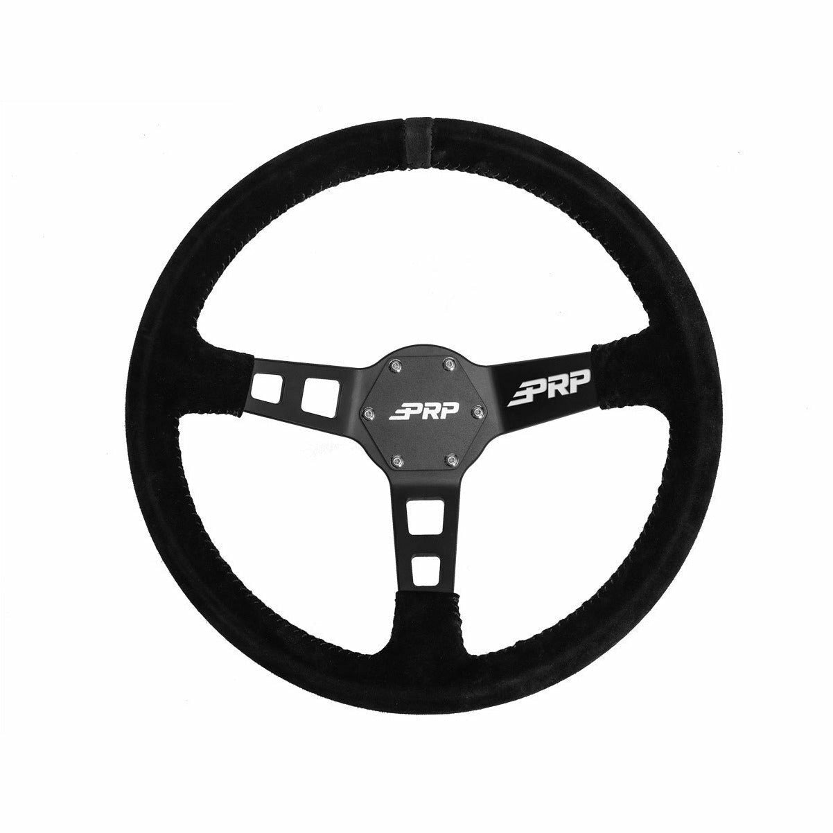 PRP - DEEP DISH STEERING WHEEL (SUEDE)-Steering Wheel-PRP Seats-Black-Black Market UTV