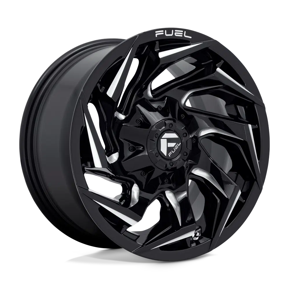 FUEL WHEELS REACTION (GLOSS BLACK MILLED)-Wheels-Fuel Wheels-15&quot; diameter - 15X8 -18mm offset - 5X114.3/5X120.65 bolt pattern-Black Market UTV