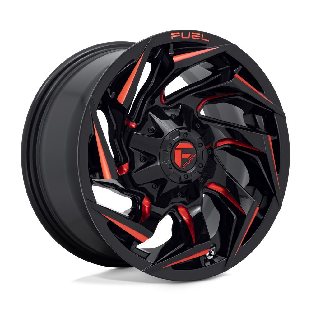 FUEL WHEELS REACTION (GLOSS BLACK MILLED W/ RED TINT)-Wheels-Fuel Wheels-15&quot; diameter - 15X8 -18mm offset - 5X114.3/5X120.65 bolt pattern-Black Market UTV