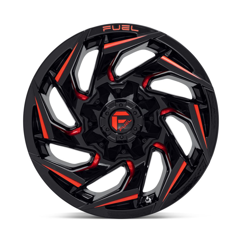 FUEL WHEELS REACTION (GLOSS BLACK MILLED W/ RED TINT)-Wheels-Fuel Wheels-15&quot; diameter - 15X8 -18mm offset - 5X114.3/5X120.65 bolt pattern-Black Market UTV