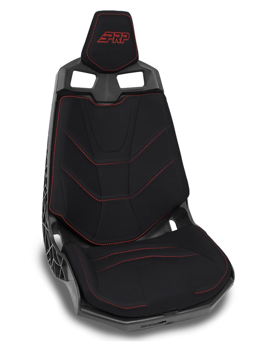 Seat Covers for Can-Am Maverick X3 &amp; Maverick R (Pair)-Seat-PRP Seats-Black with Red Stitch-Black Market UTV