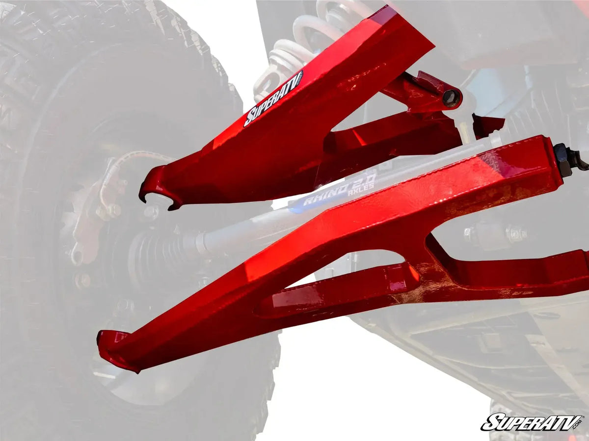 POLARIS RZR XP 1000 HIGH CLEARANCE BOXED A-ARMS-Tailing Arm Support-Super ATV-Heavy-Duty 4340 Chromoly Steel-Red-Black Market UTV
