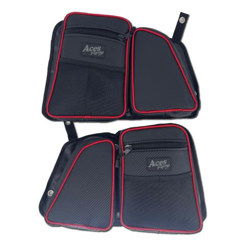 RZR 1000/Turbo Door Bags (Rear)-Door Bags-Aces Racing-Red-Black Market UTV