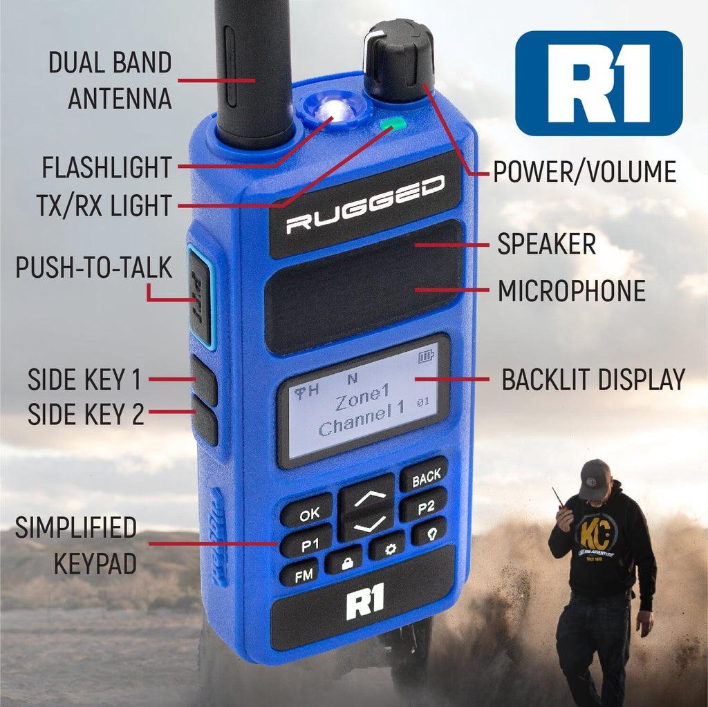 2 PACK - R1 BUSINESS BAND DIGITAL ANALOG HANDHELD RADIO-Radio-Rugged Radio-Black Market UTV