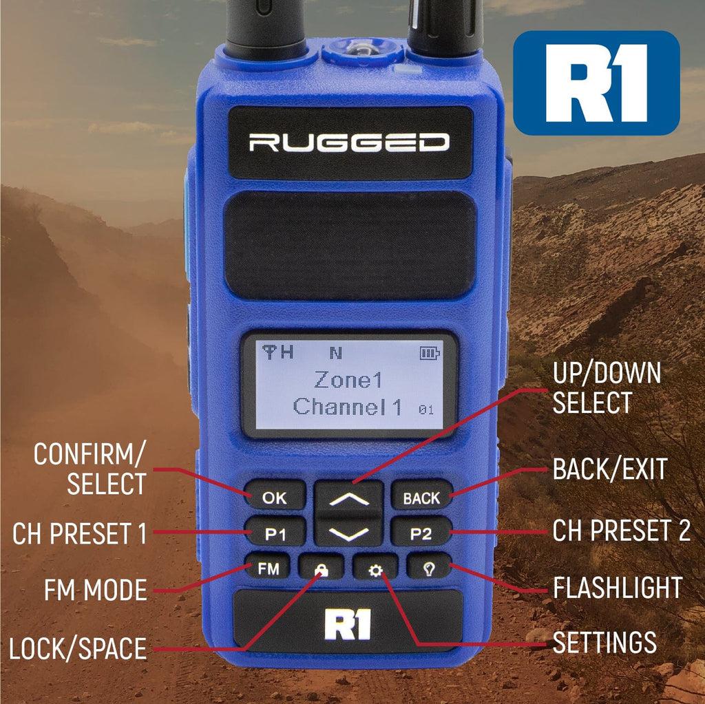2 PACK - R1 BUSINESS BAND DIGITAL ANALOG HANDHELD RADIO-Radio-Rugged Radio-Black Market UTV