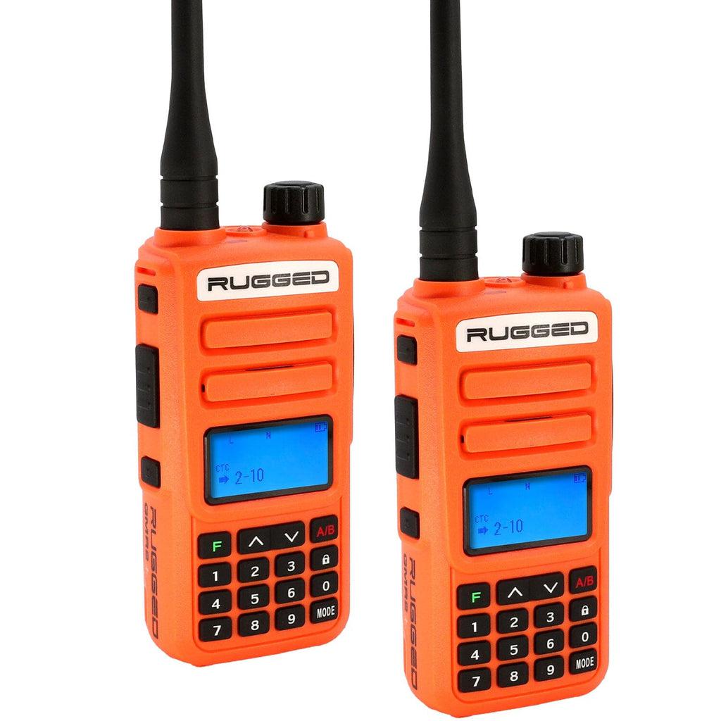 2 PACK - RUGGED GMR2 PLUS GMRS AND FRS TWO WAY HANDHELD RADIOS - SAFETY ORANGE-Radio-Rugged Radio-Black Market UTV