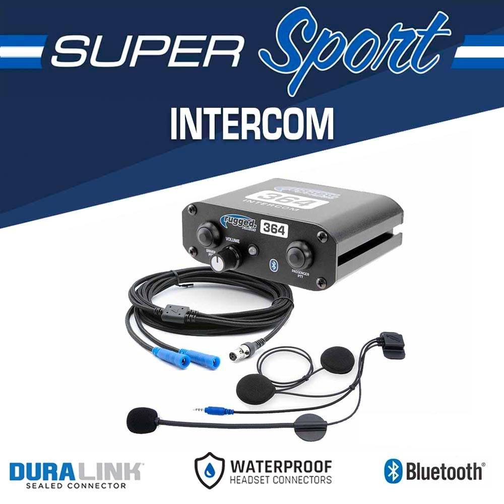 2 Person - Super Sport 364 Communication Intercom System with Helmet Kits-Radio-Rugged Radio-Black Market UTV